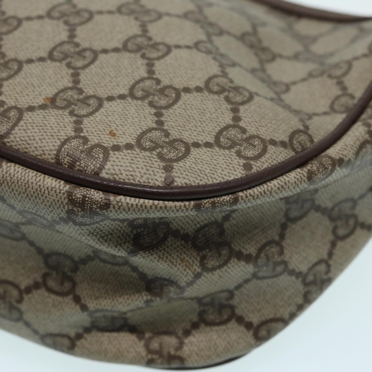 GUCCI GG canvas Web Sherry Line Shoulder Bag PVC Leather Beige 83475