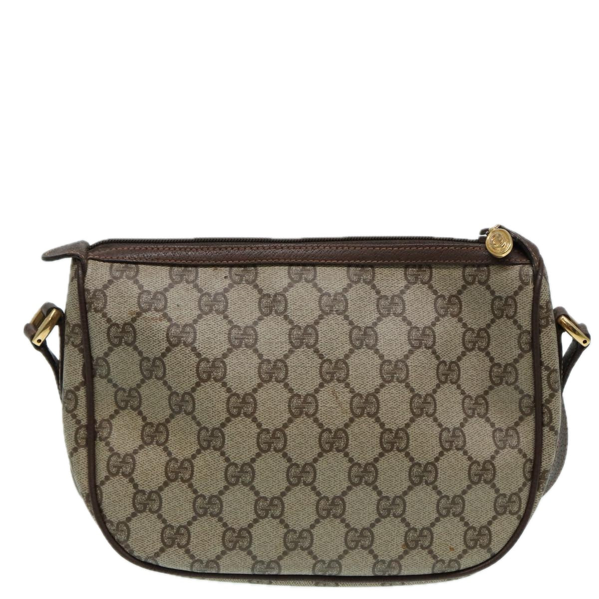 GUCCI GG canvas Web Sherry Line Shoulder Bag PVC Leather Beige 83475