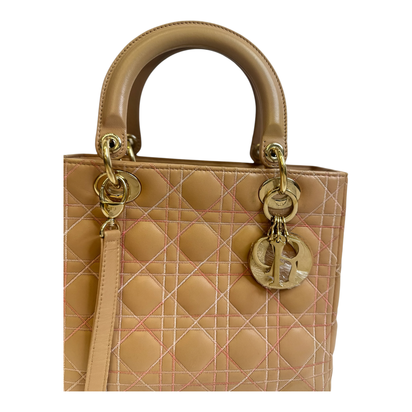 Christian Dior Lady Dior Patent Cannage Medium Beige