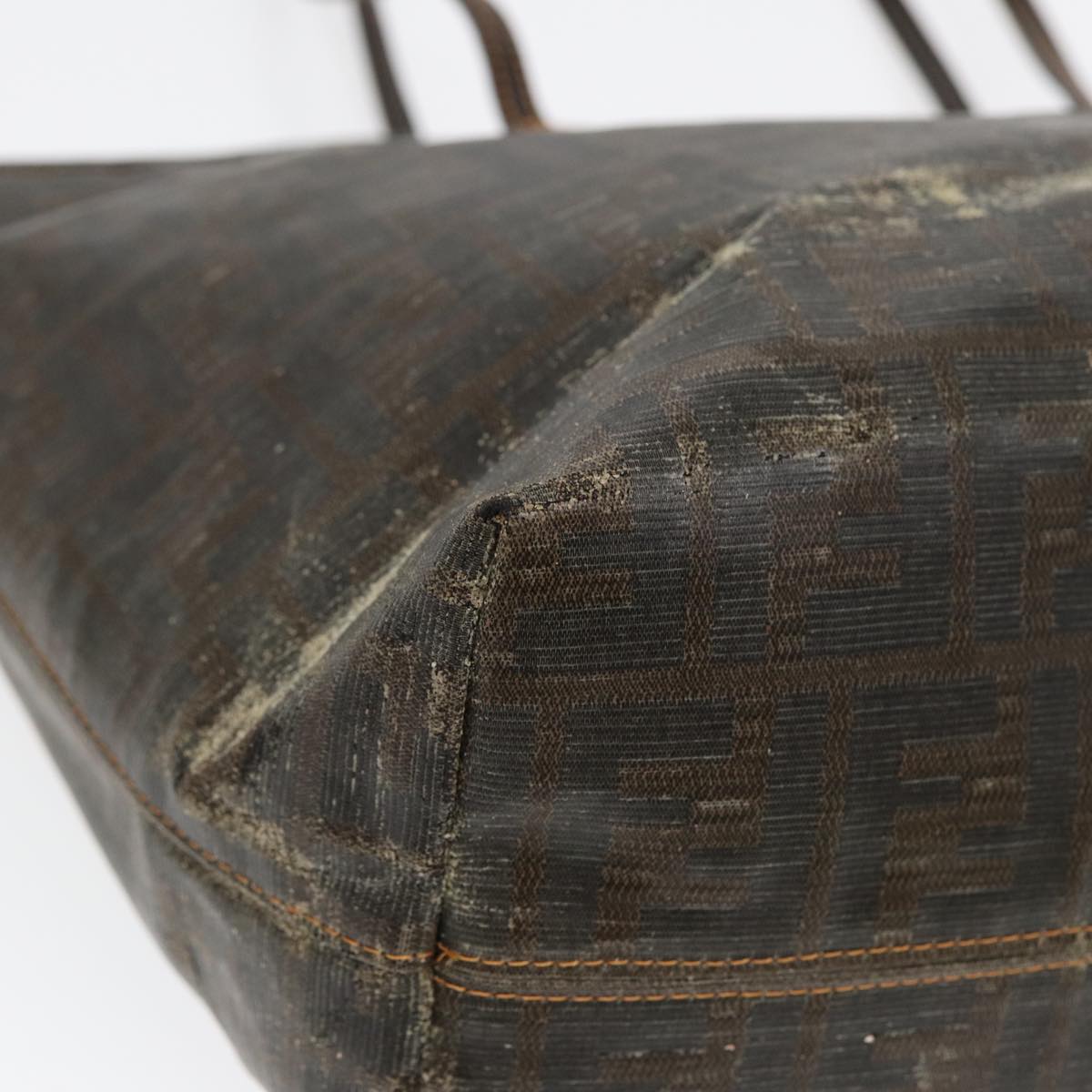 FENDI Zucca Canvas Tote Bag Brown Black 83688