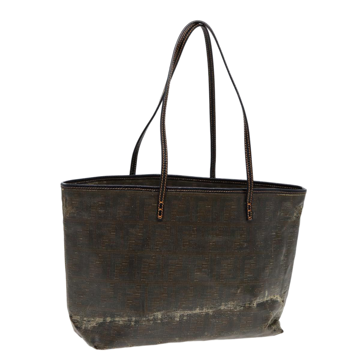 FENDI Zucca Canvas Tote Bag Brown Black 83688