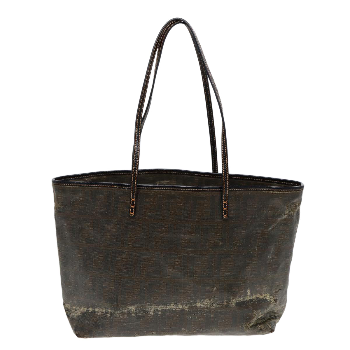 FENDI Zucca Canvas Tote Bag Brown Black 83688