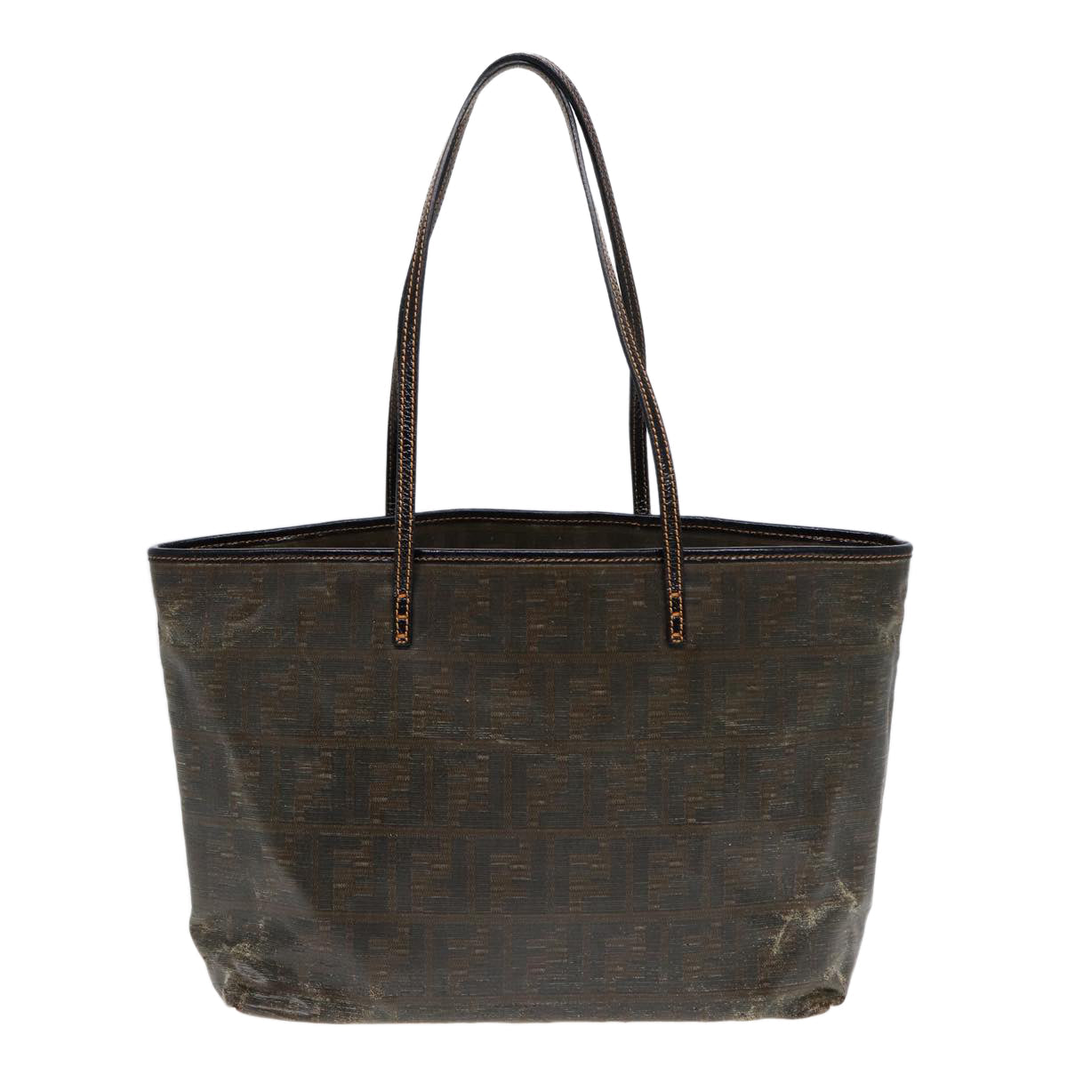 FENDI Zucca Canvas Tote Bag Brown Black 83688