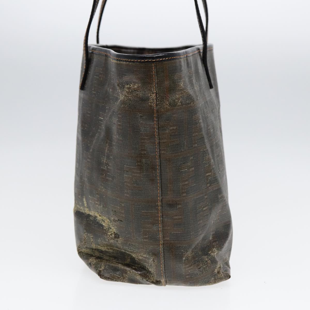 FENDI Zucca Canvas Tote Bag Brown Black 83688