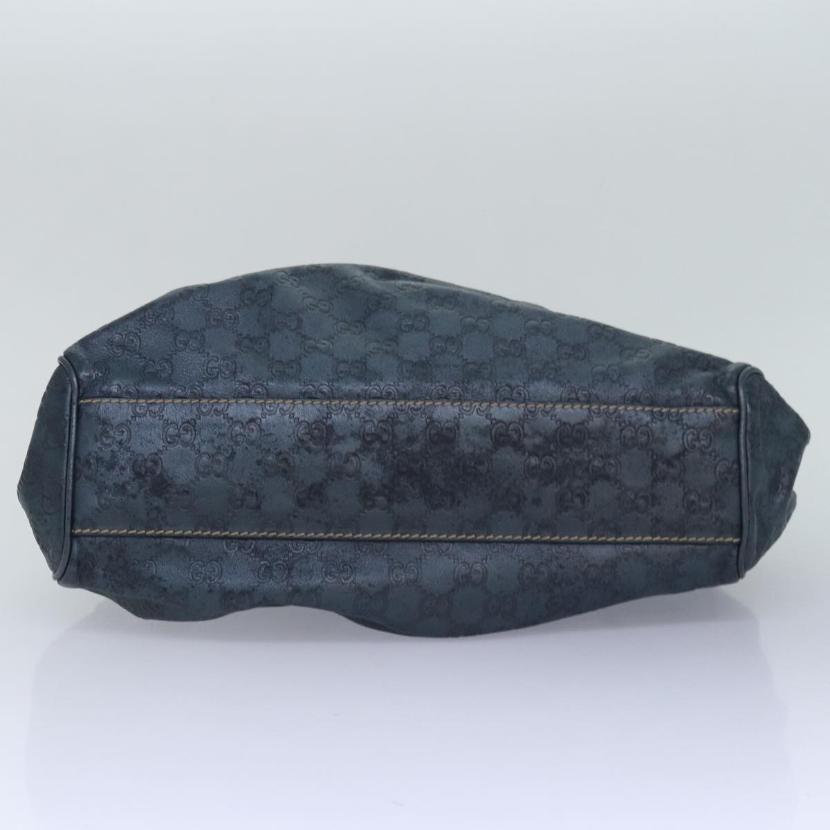 GUCCI GG Canvas Tote Bag Guccissima Leather Blue 211944 83703