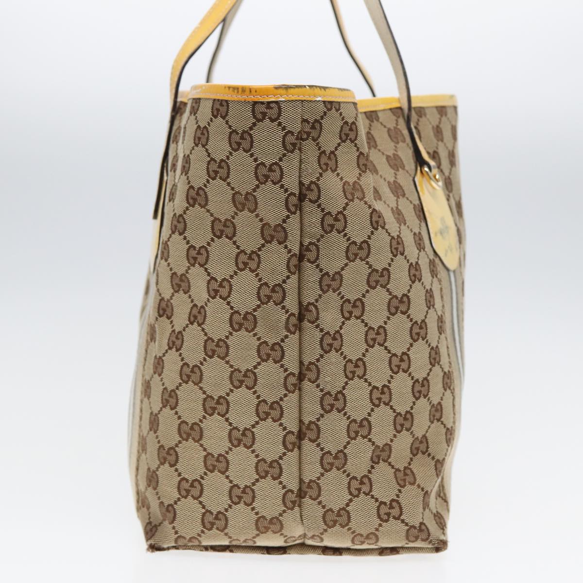 GUCCI GG Canvas Sherry Line Tote Bag Beige Yellow 83816