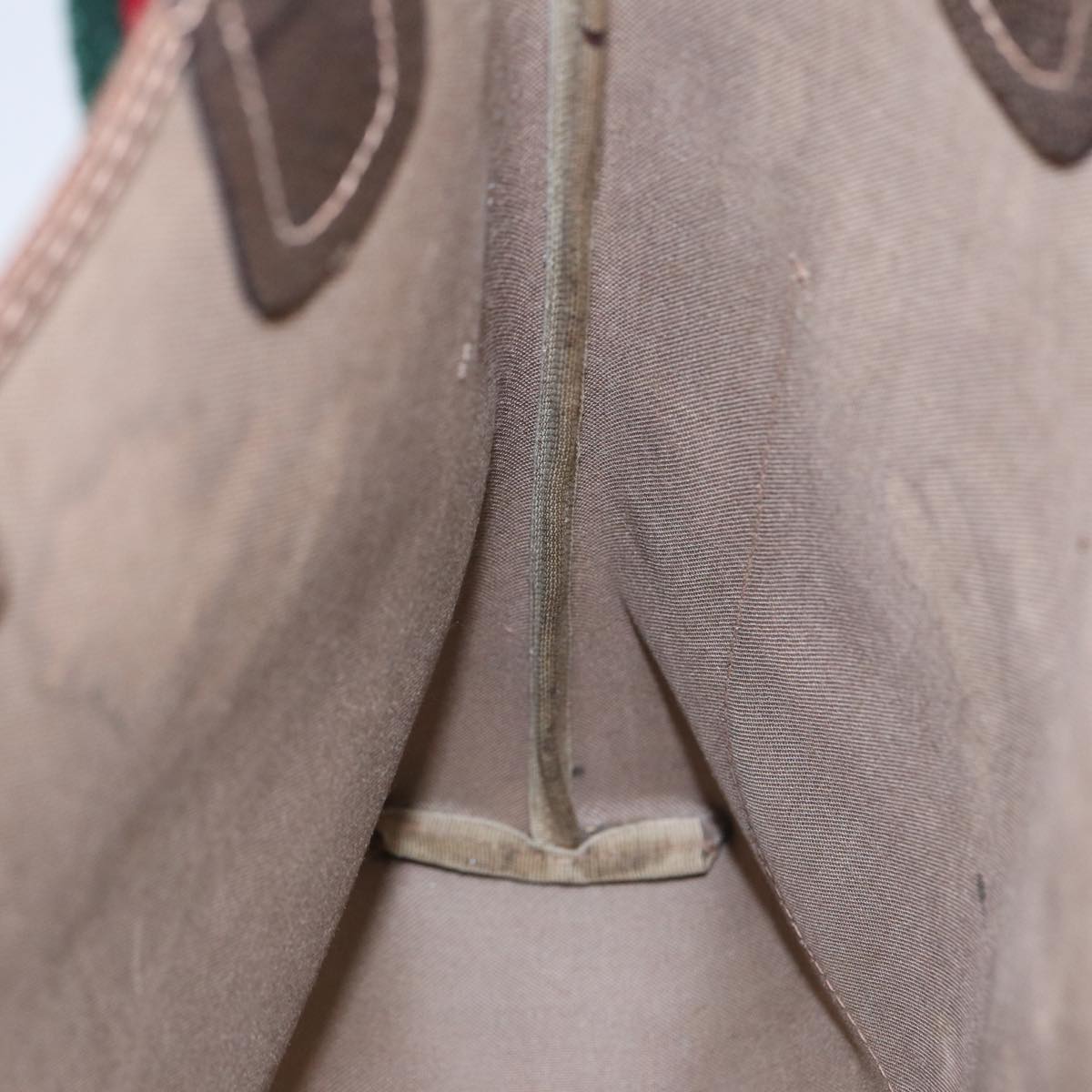 GUCCI GG Canvas Web Sherry Line Tote Bag PVC Leather Beige Green Red 83817