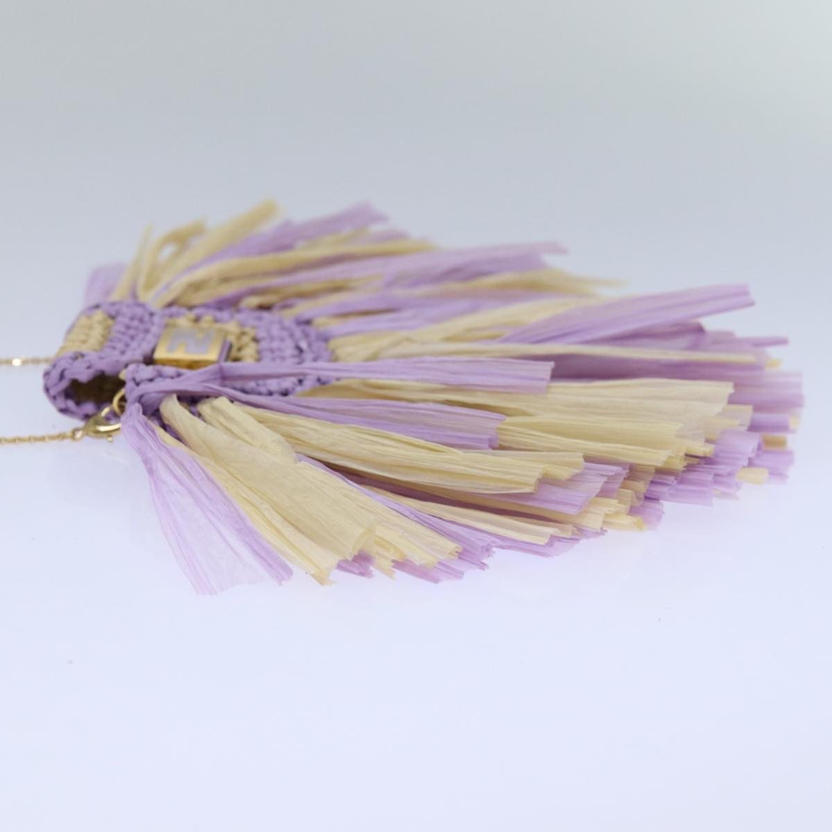 FENDI Airpods pouch Pico Bucket Raffia Beige Purple 83833