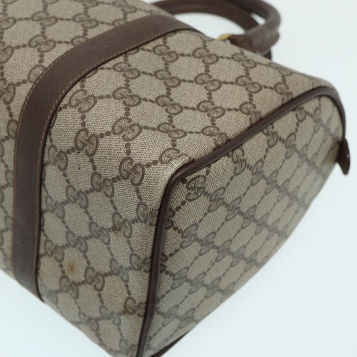 GUCCI GG Supreme Web Sherry Line Boston Bag Beige Red Green 83924