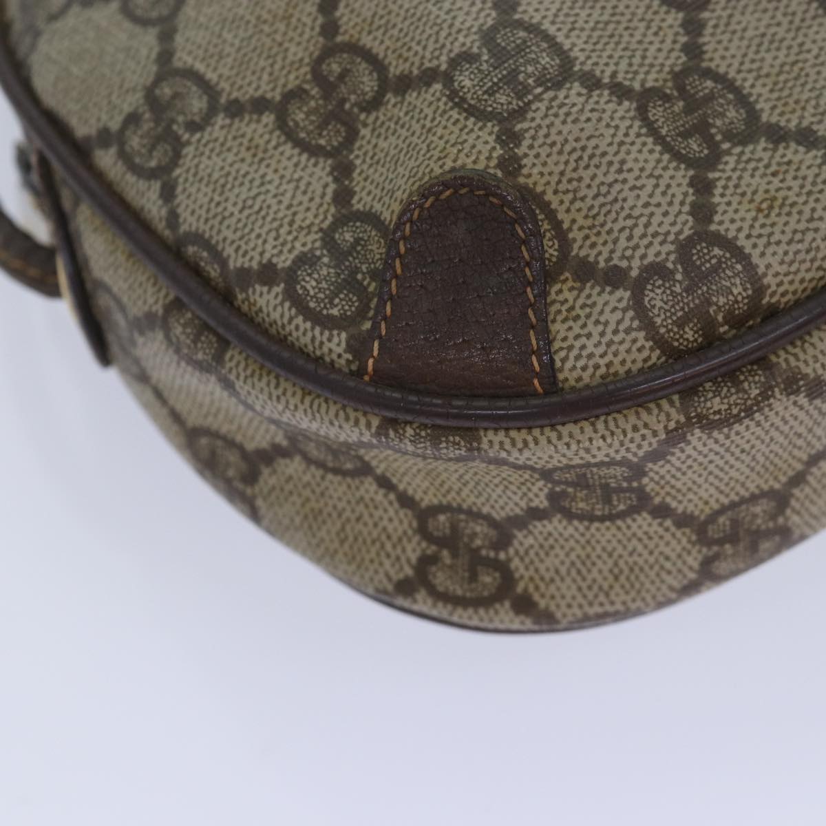 GUCCI GG Supreme Web Sherry Line Shoulder Bag PVC Beige 156 02 066 83926