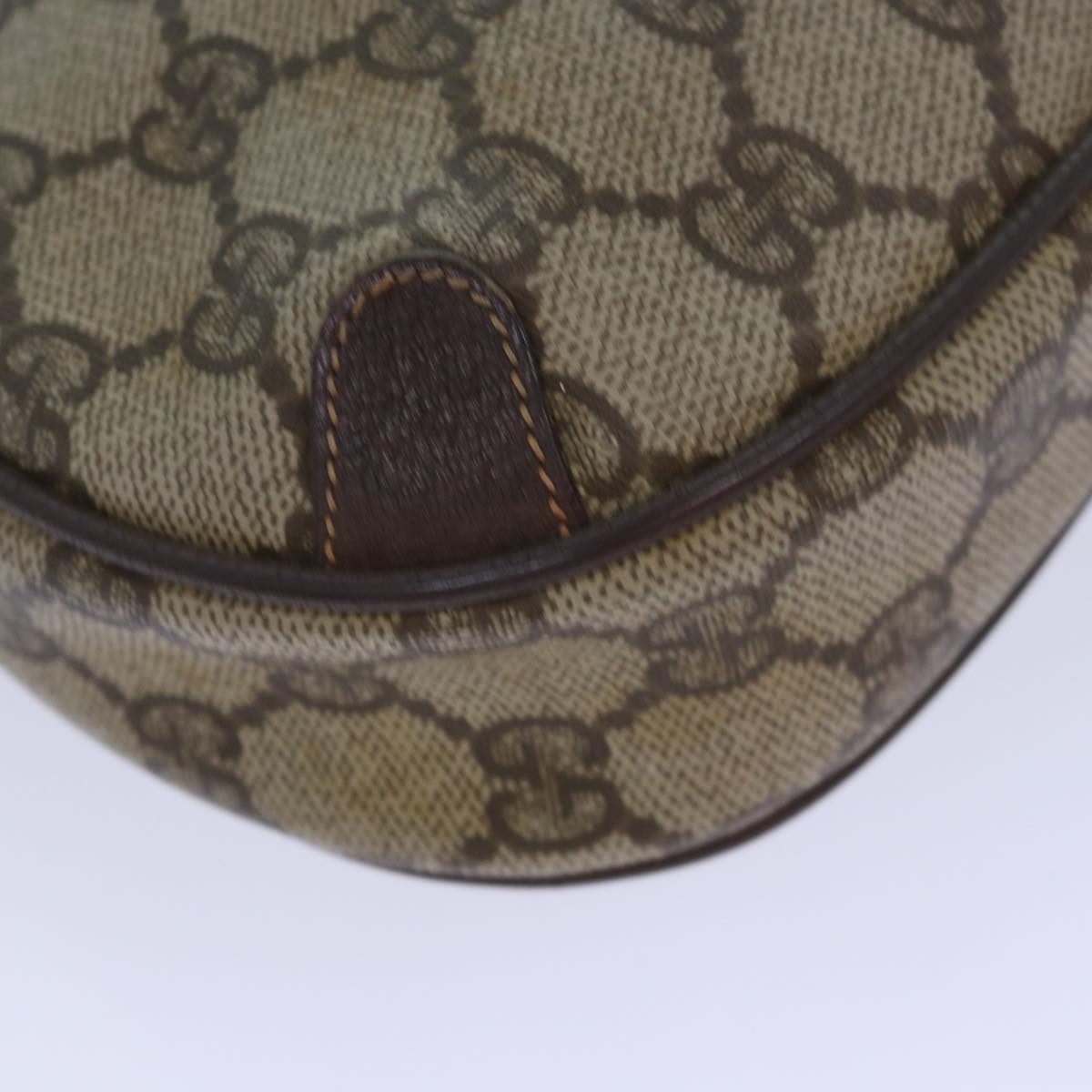 GUCCI GG Supreme Web Sherry Line Shoulder Bag PVC Beige 156 02 066 83926