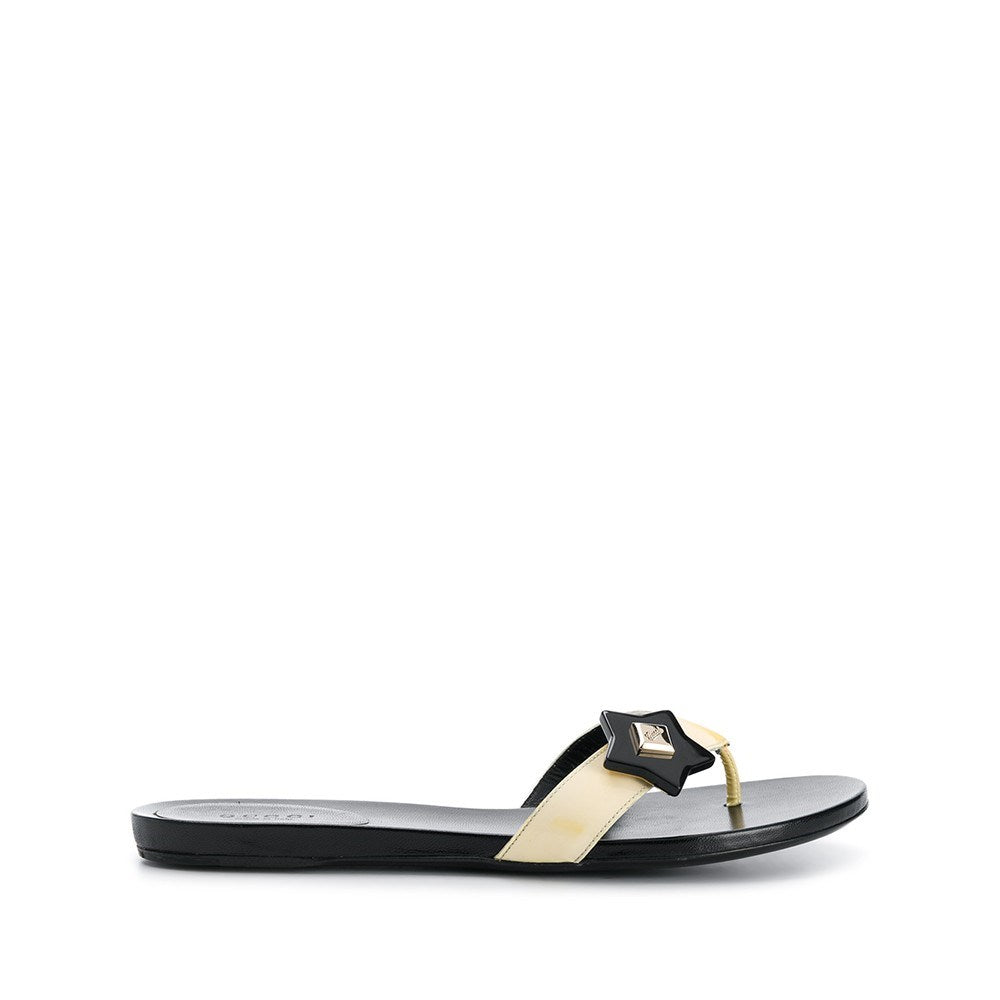 GLM-- Black and Beige Flip-Flops - '00s
