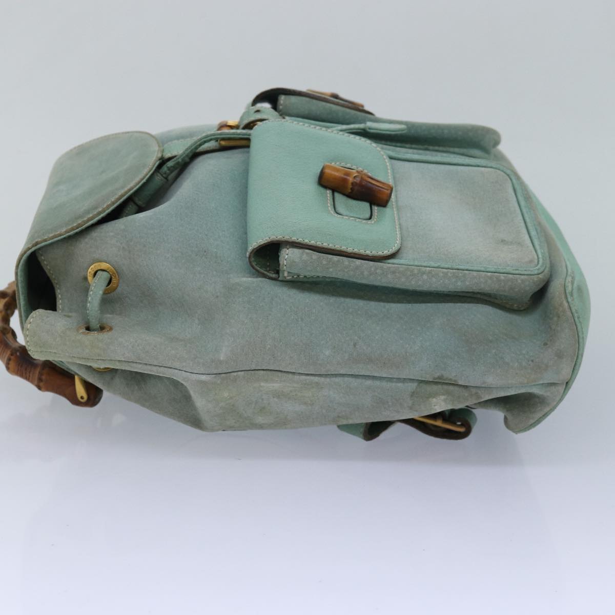 GUCCI Bamboo Backpack Suede Blue 003.2058.0016 84054
