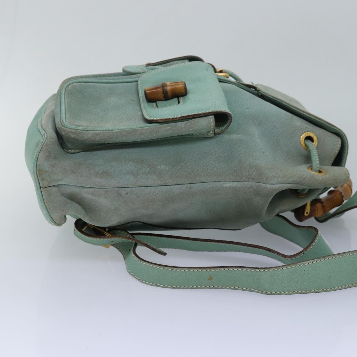 GUCCI Bamboo Backpack Suede Blue 003.2058.0016 84054