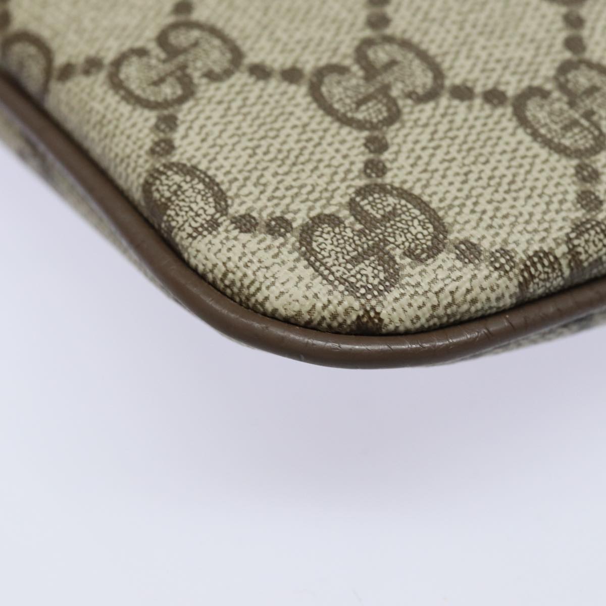 GUCCI GG Supreme Web Sherry Line Shoulder Bag PVC Beige 904 02 047 84221