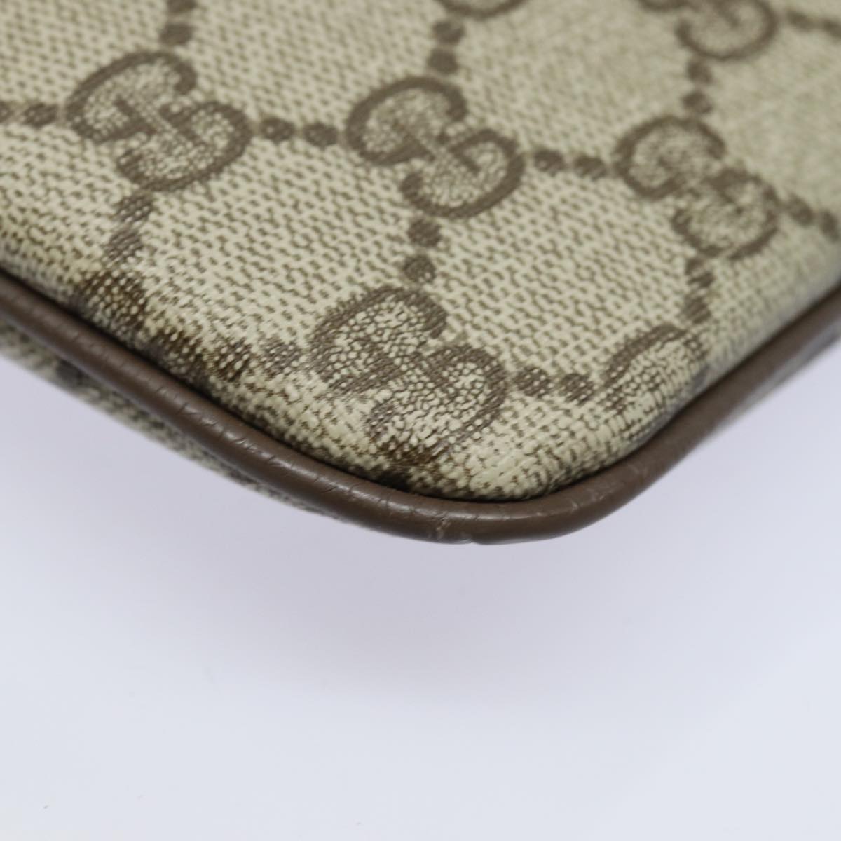 GUCCI GG Supreme Web Sherry Line Shoulder Bag PVC Beige 904 02 047 84221