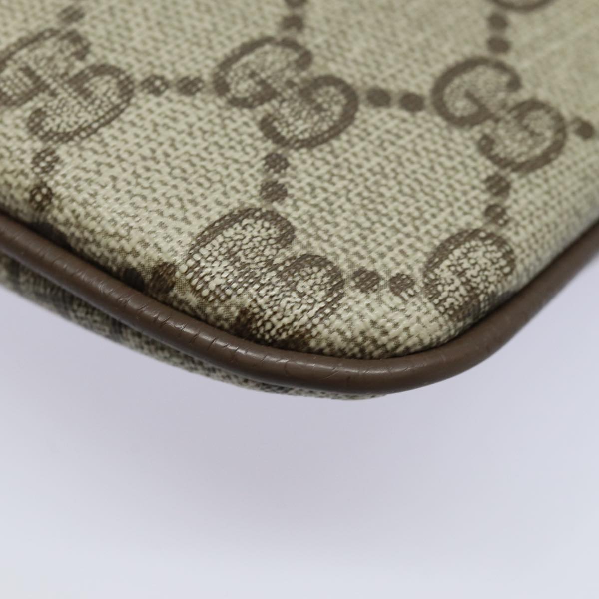 GUCCI GG Supreme Web Sherry Line Shoulder Bag PVC Beige 904 02 047 84221