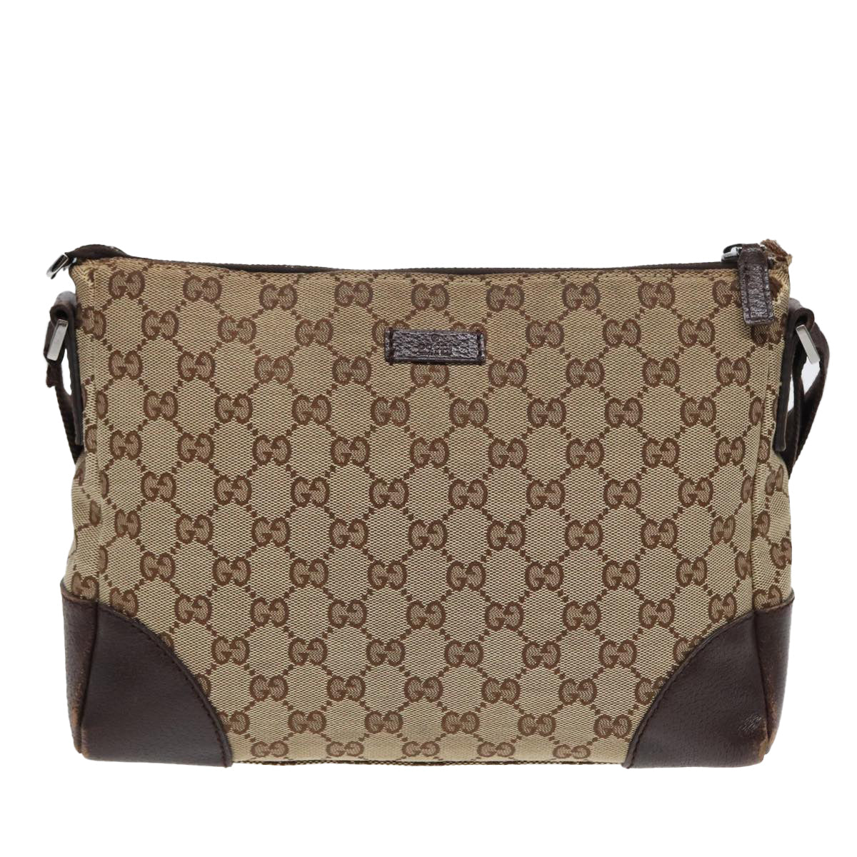 GUCCI GG Canvas Shoulder Bag Beige 114273 84223
