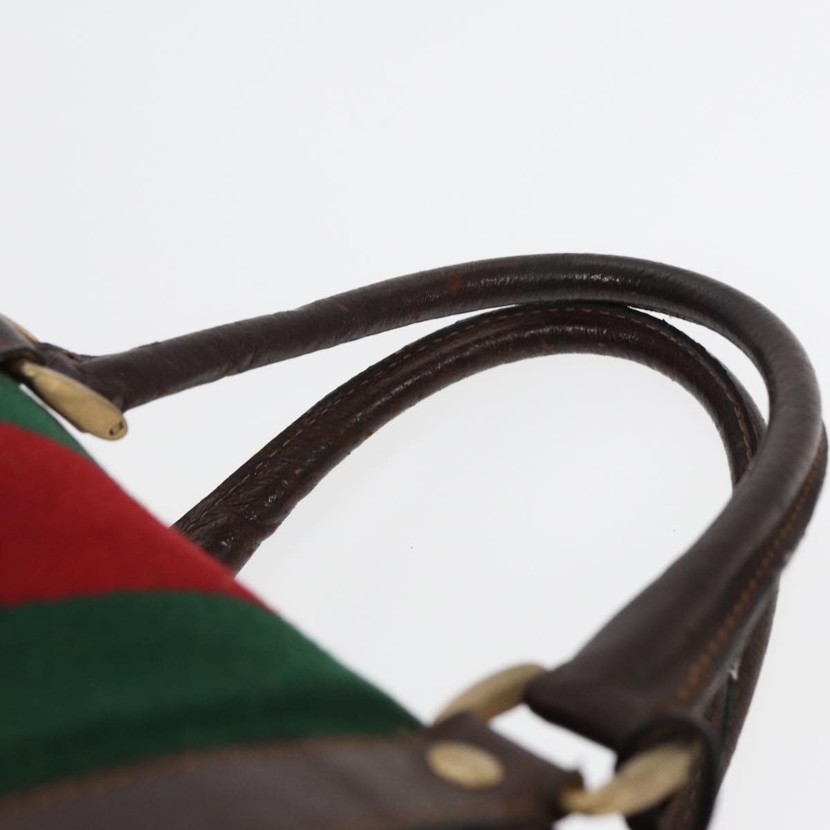 GUCCI GG Supreme Web Sherry Line Boston Bag PVC Beige Red Green 84232