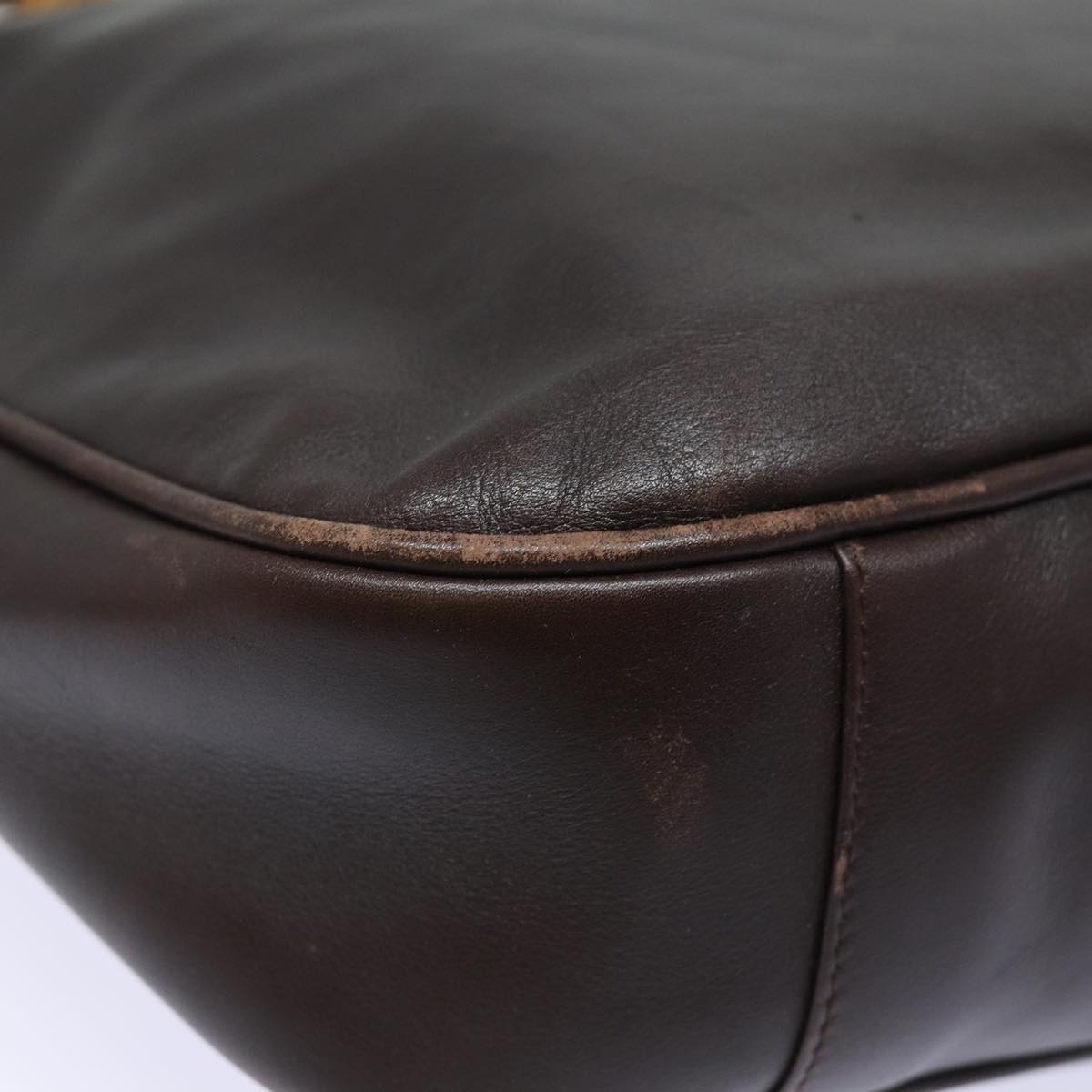GUCCI Bamboo Shoulder Bag Leather Brown 001 2123 1777 84430
