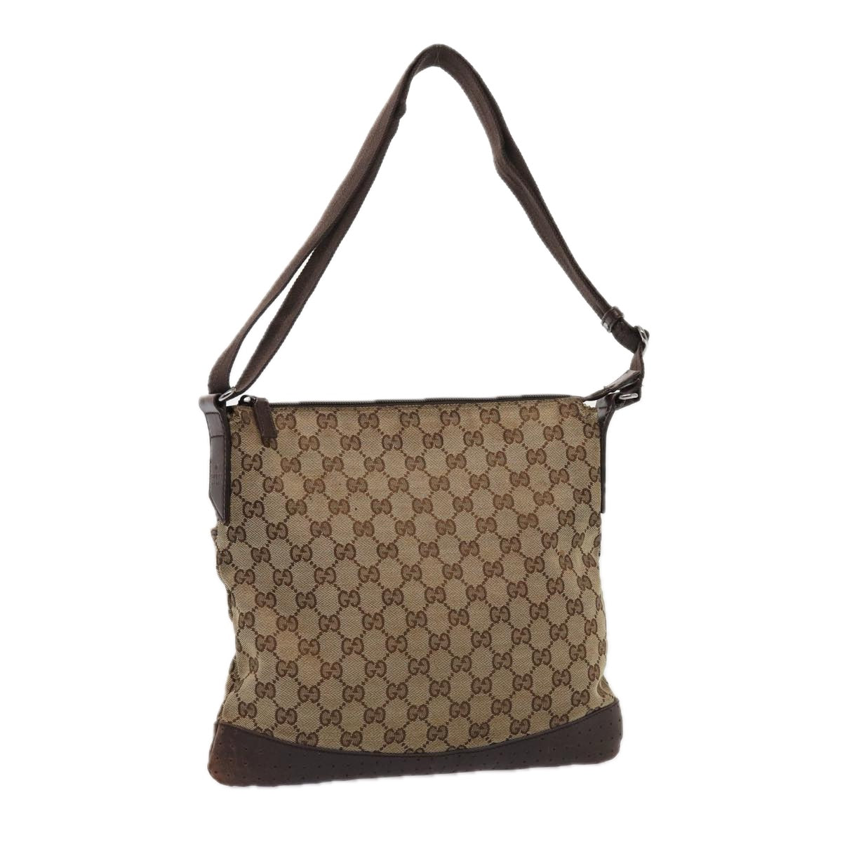 GUCCI GG Canvas Shoulder Bag Beige 145857 84432