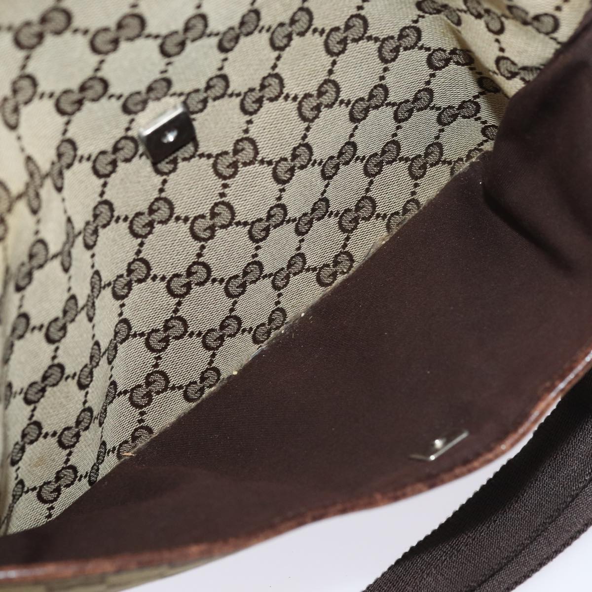 GUCCI GG Canvas Shoulder Bag Beige 145857 84432
