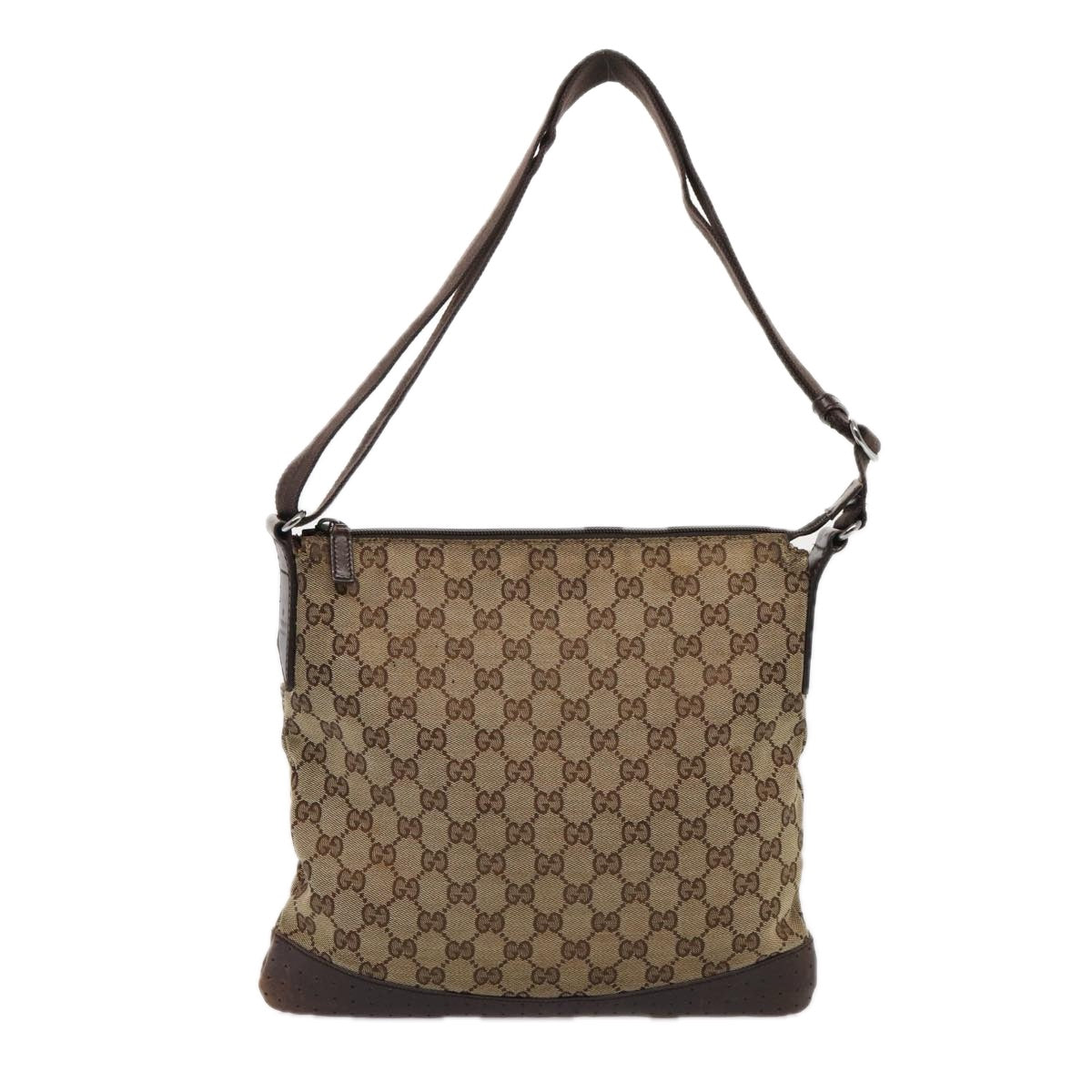 GUCCI GG Canvas Shoulder Bag Beige 145857 84432