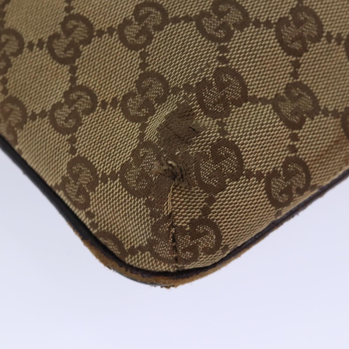 GUCCI GG Canvas Shoulder Bag Beige Brown 122793 84438