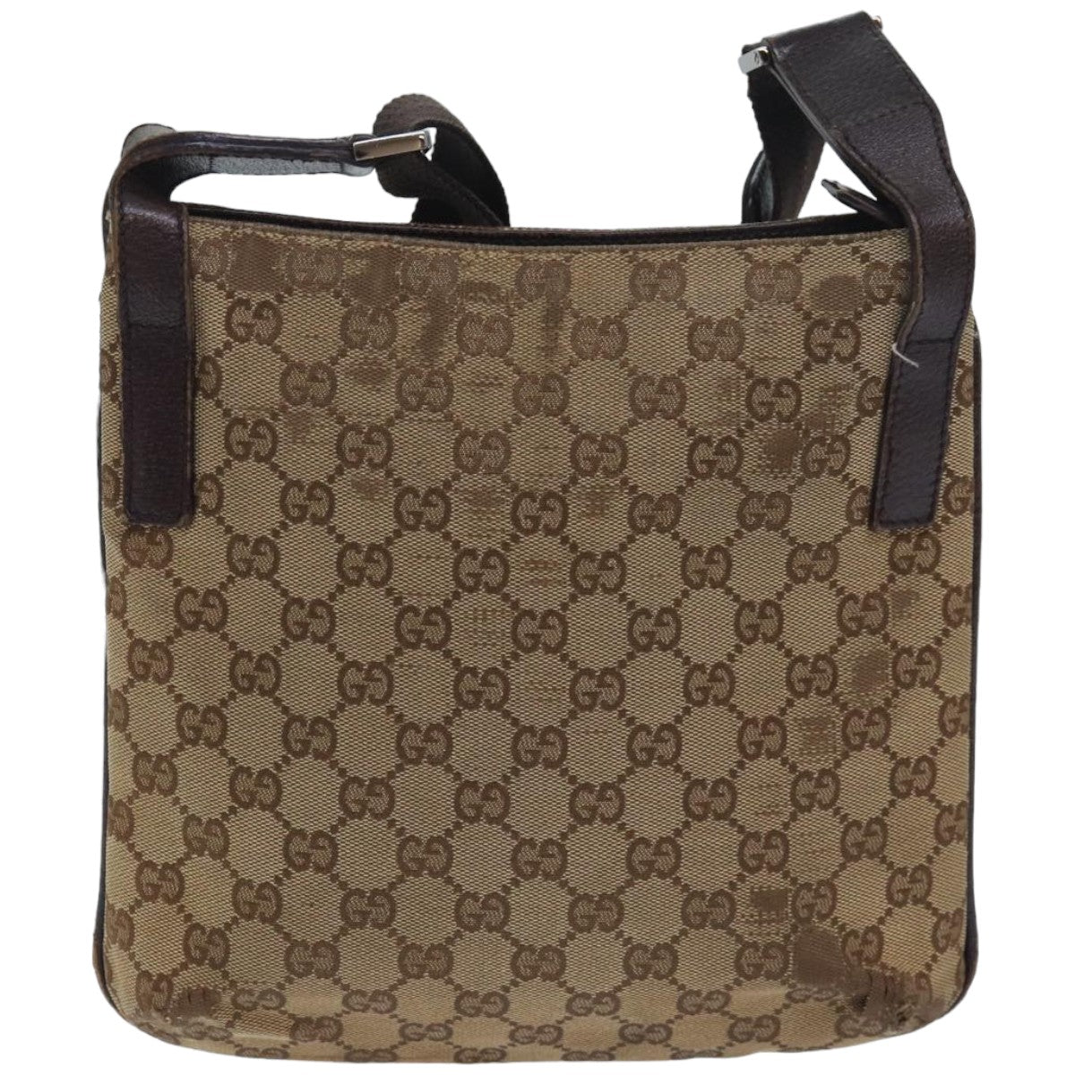 GUCCI GG Canvas Shoulder Bag Beige Brown 122793 84438