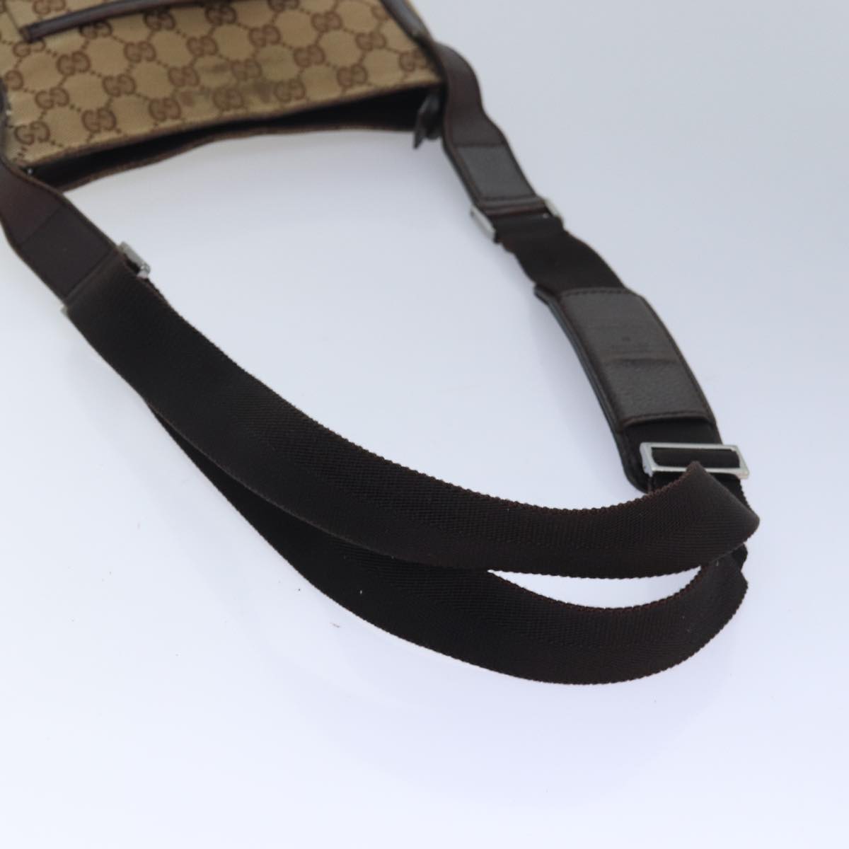 GUCCI GG Canvas Shoulder Bag Beige Brown 122793 84438