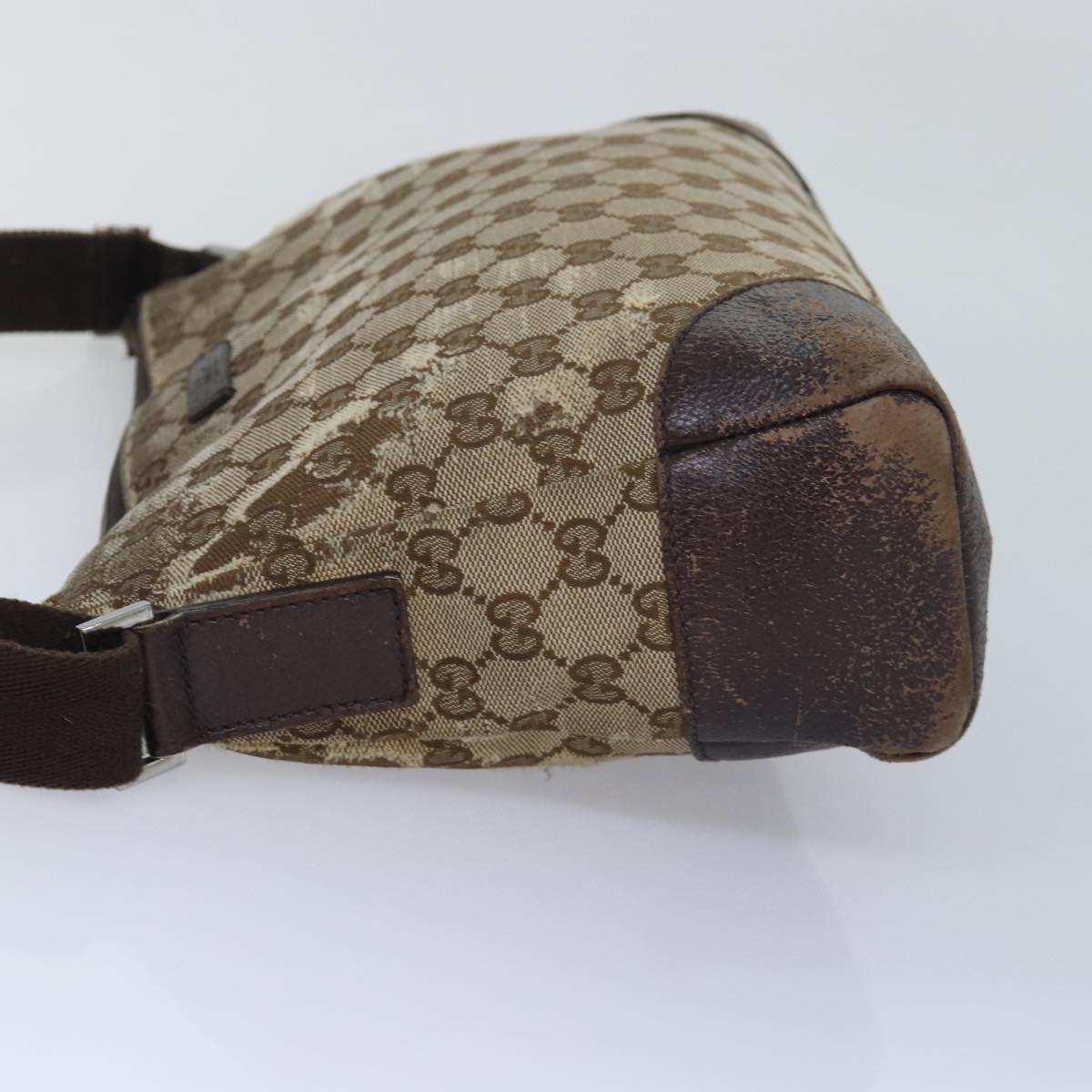 GUCCI GG Canvas Shoulder Bag Beige Brown 114273 84457