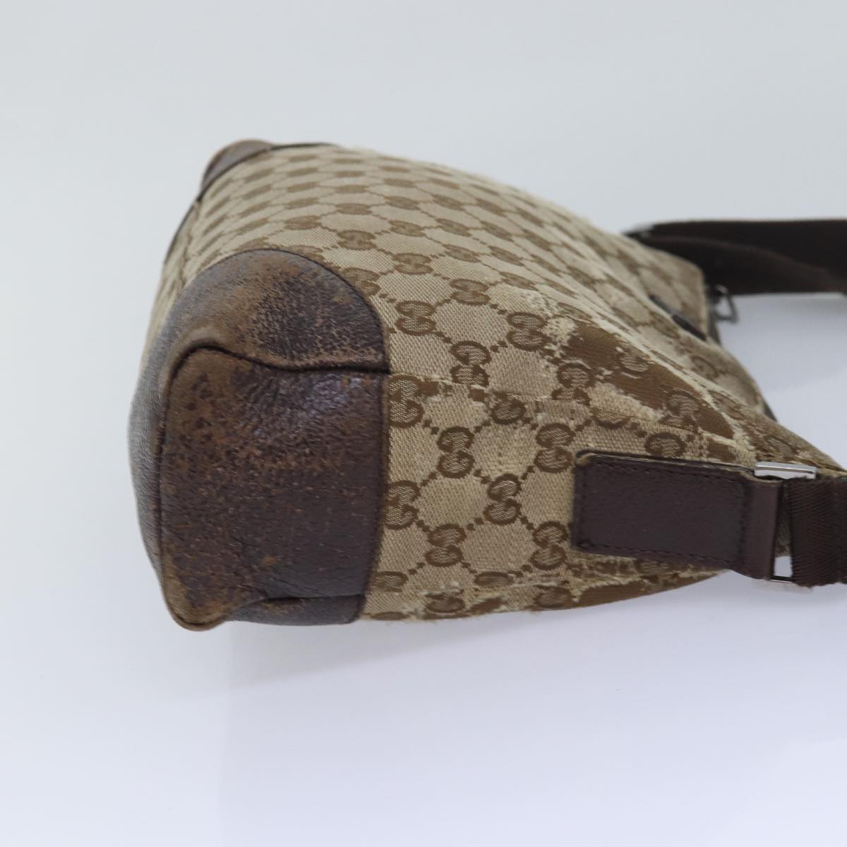 GUCCI GG Canvas Shoulder Bag Beige Brown 114273 84457