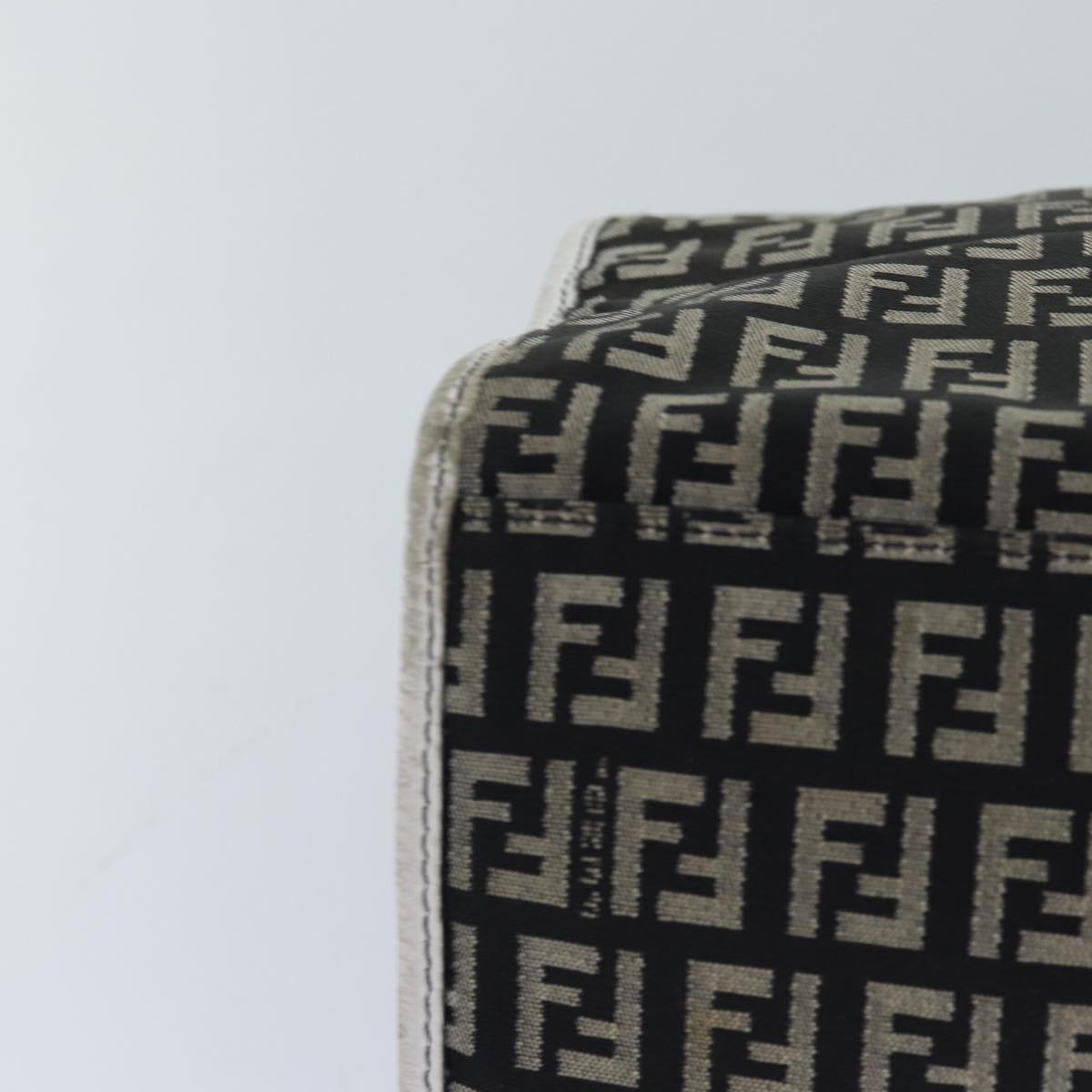 FENDI Zucchino Canvas Tote Bag Brown Gold 84553
