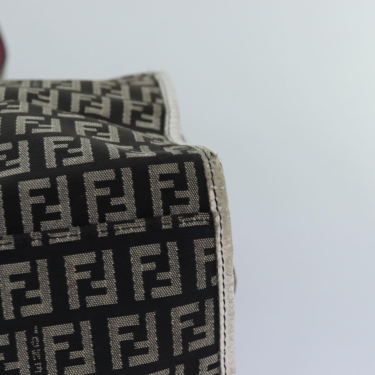 FENDI Zucchino Canvas Tote Bag Brown Gold 84553
