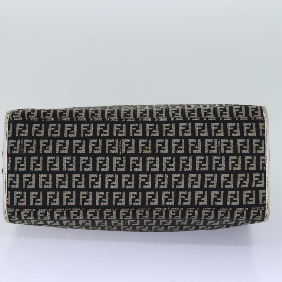 FENDI Zucchino Canvas Tote Bag Brown Gold 84553