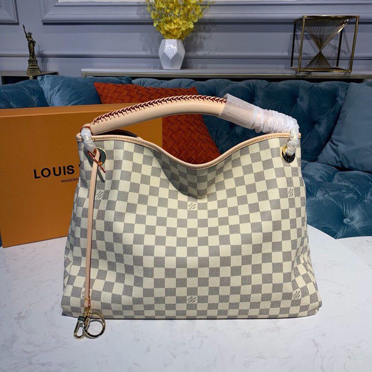 LV Artsy MM Damier Azur Canvas For Women, WomenÃ¢â‚¬â„¢s Handbags 16.1in/41cm LV N40253