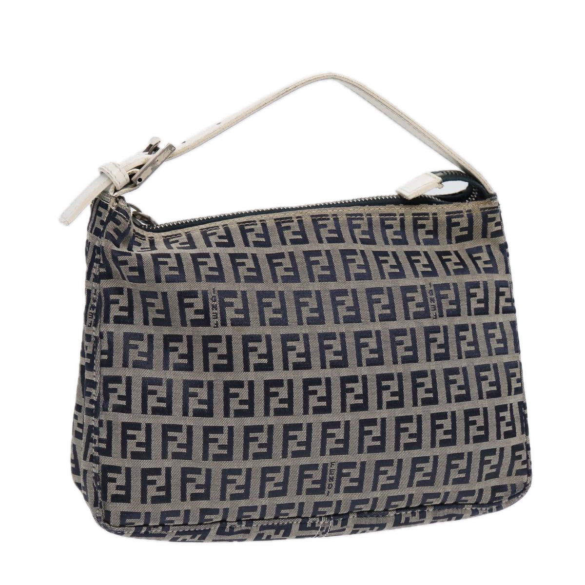 FENDI Zucchino Canvas Accessory Pouch Navy 84615