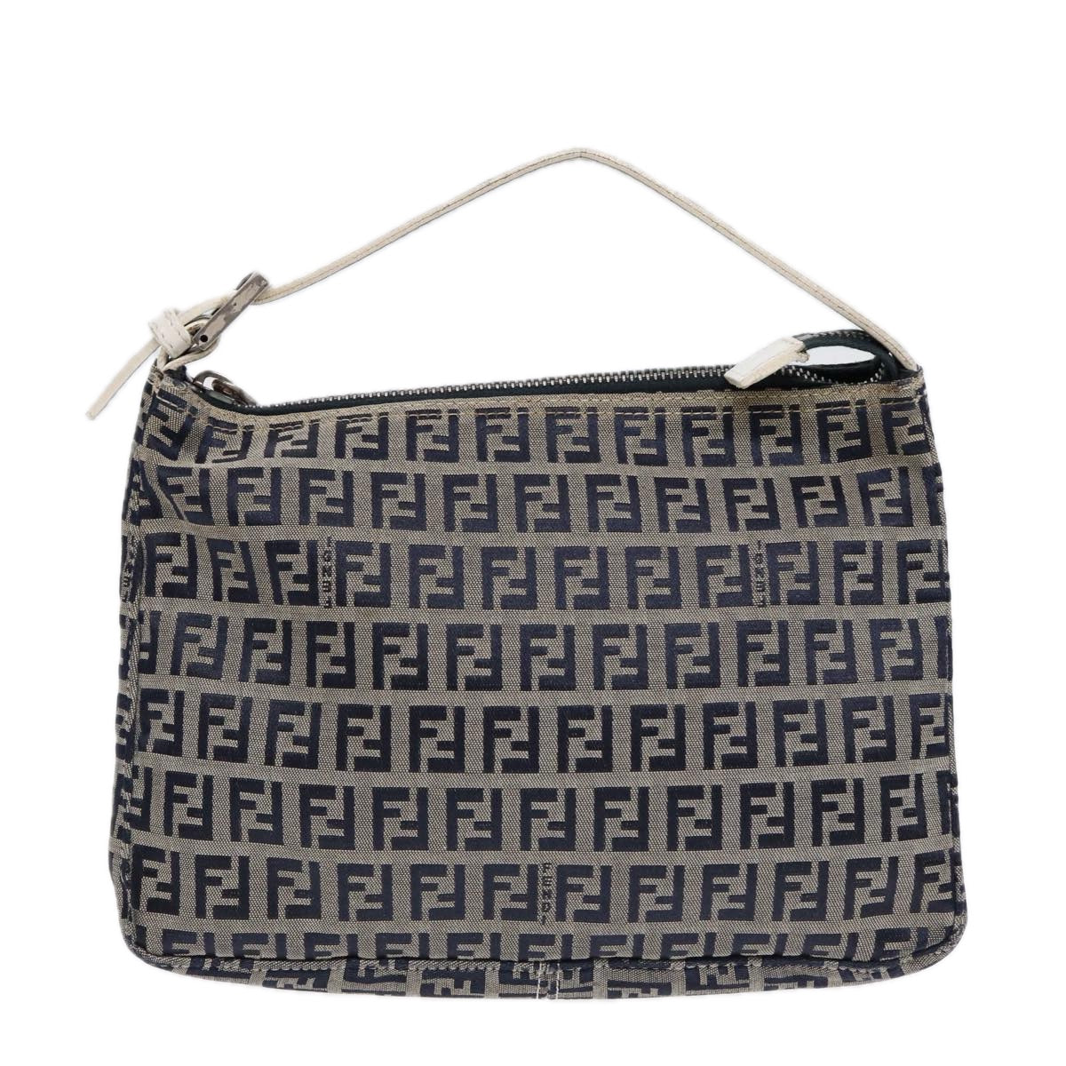 FENDI Zucchino Canvas Accessory Pouch Navy 84615