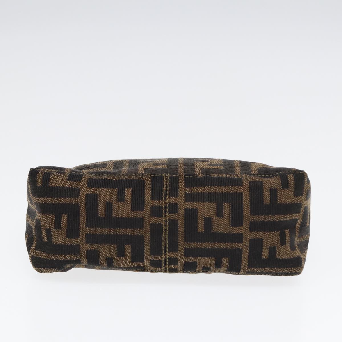 FENDI Zucca Canvas Hand Bag Brown Black gold 84622