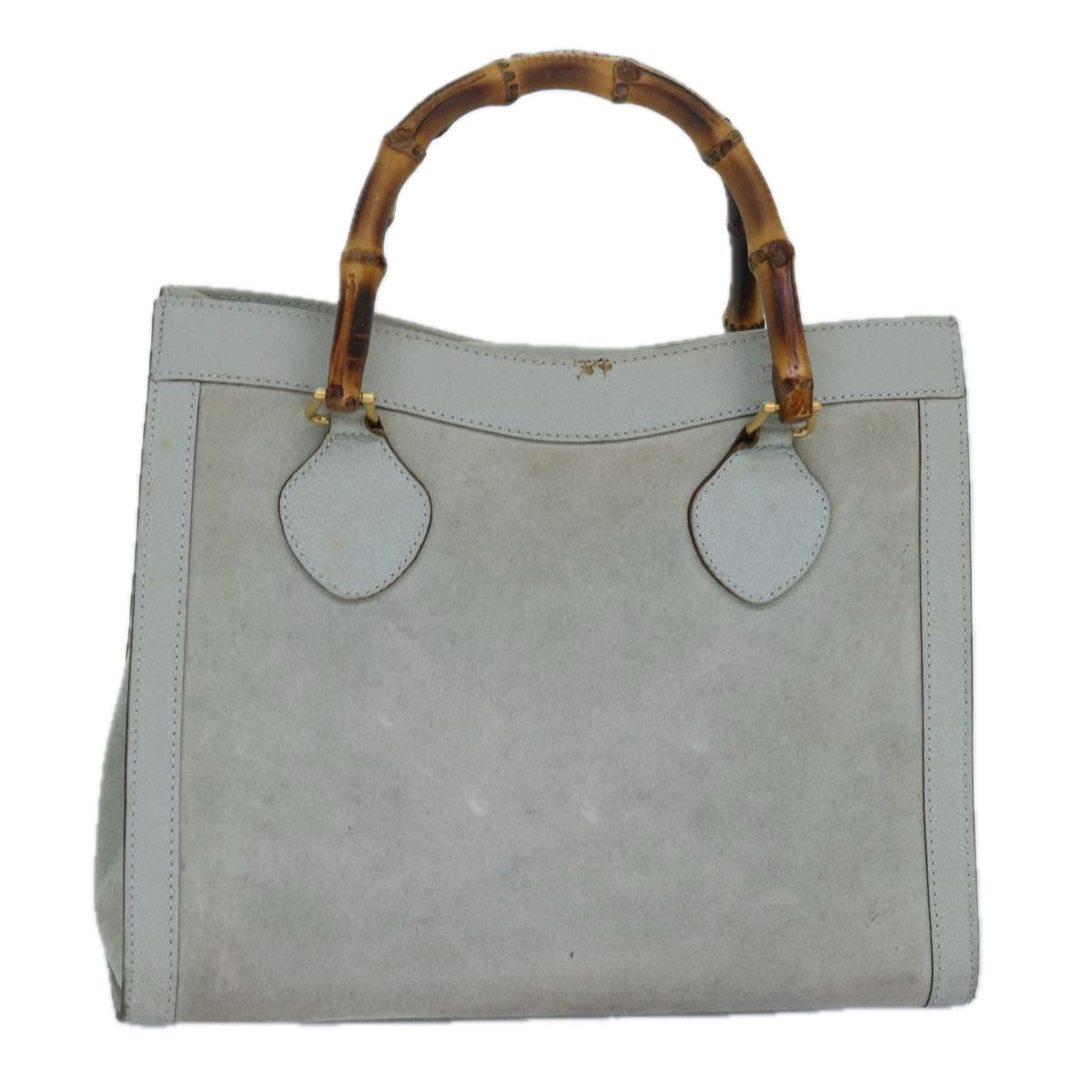 GUCCI Bamboo Hand Bag Suede Light Blue Gold 002 123 0260 84671