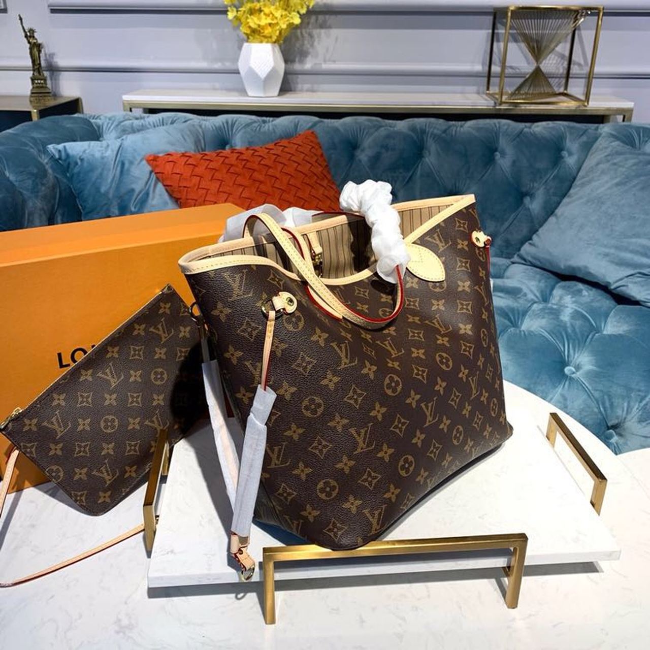 LV Neverfull MM Tote Bag Monogram Canvas For Women, WomenÃ¢â‚¬â„¢s Handbags, Shoulder Bags 12.6in/32cm LV M40995