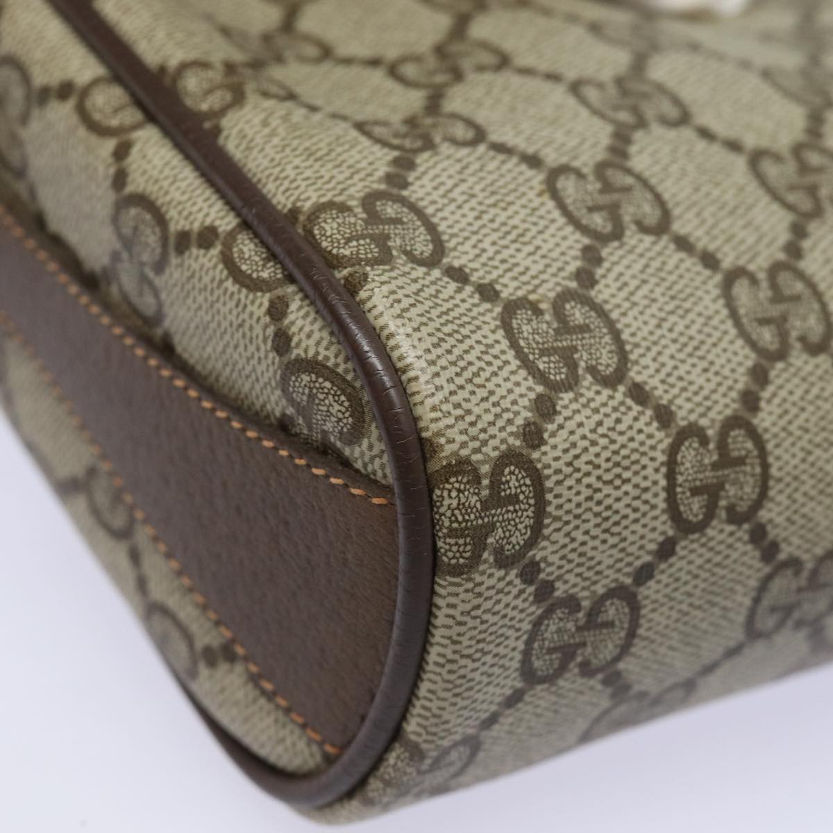 GUCCI GG Supreme Web Sherry Line Shoulder Bag PVC Beige Red 89 02 018 84751