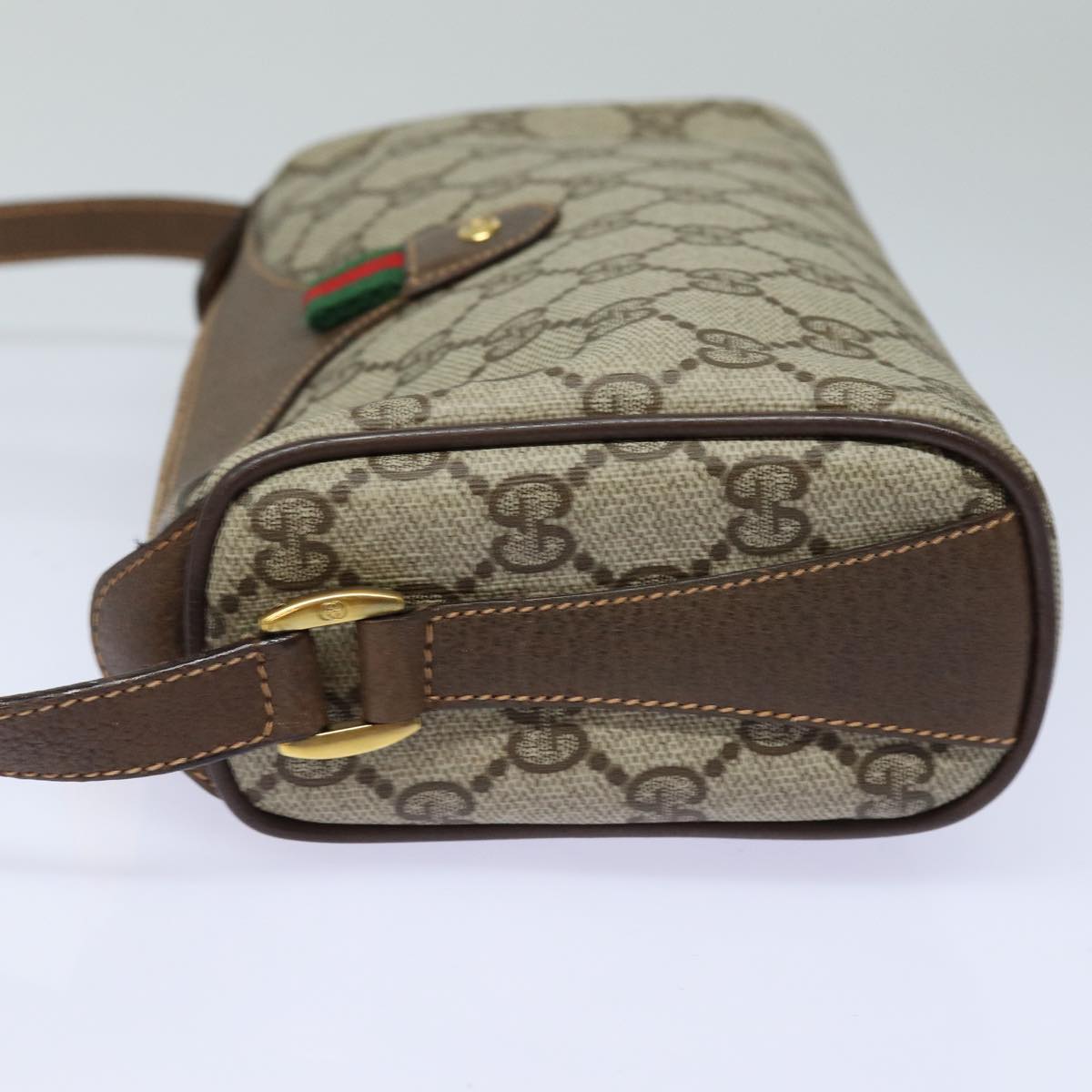 GUCCI GG Supreme Web Sherry Line Shoulder Bag PVC Beige Red 89 02 018 84751