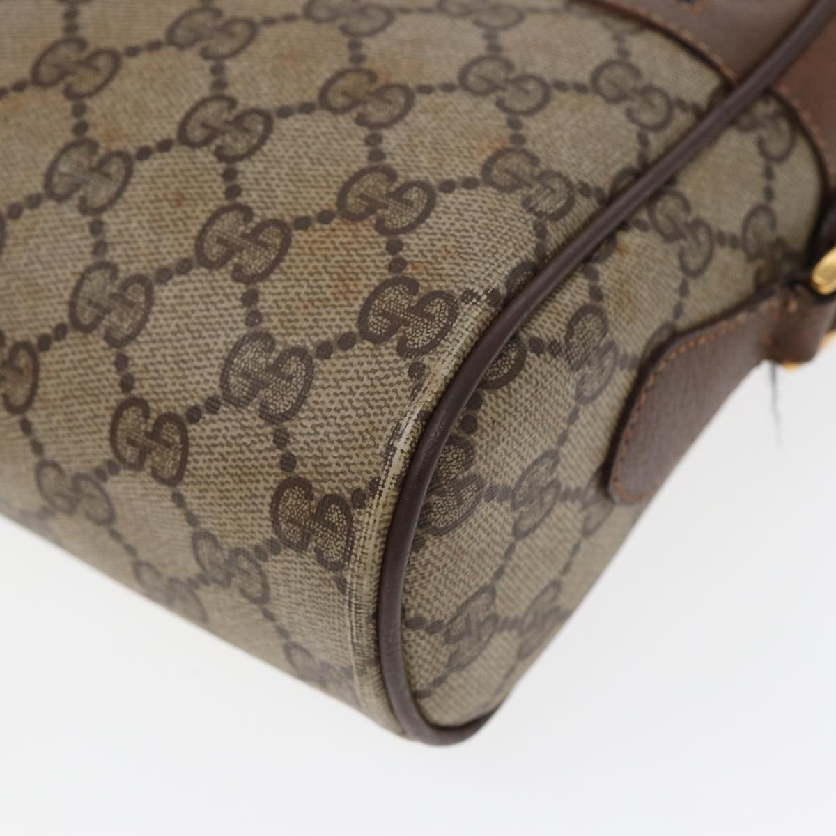 GUCCI GG Supreme Web Sherry Line Shoulder Bag PVC Beige Red 56 02 088 84753