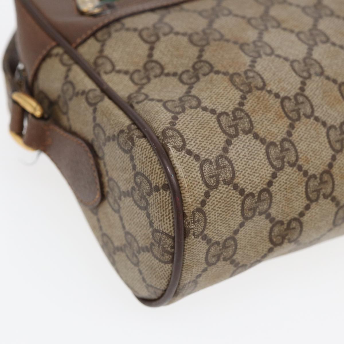 GUCCI GG Supreme Web Sherry Line Shoulder Bag PVC Beige Red 56 02 088 84753
