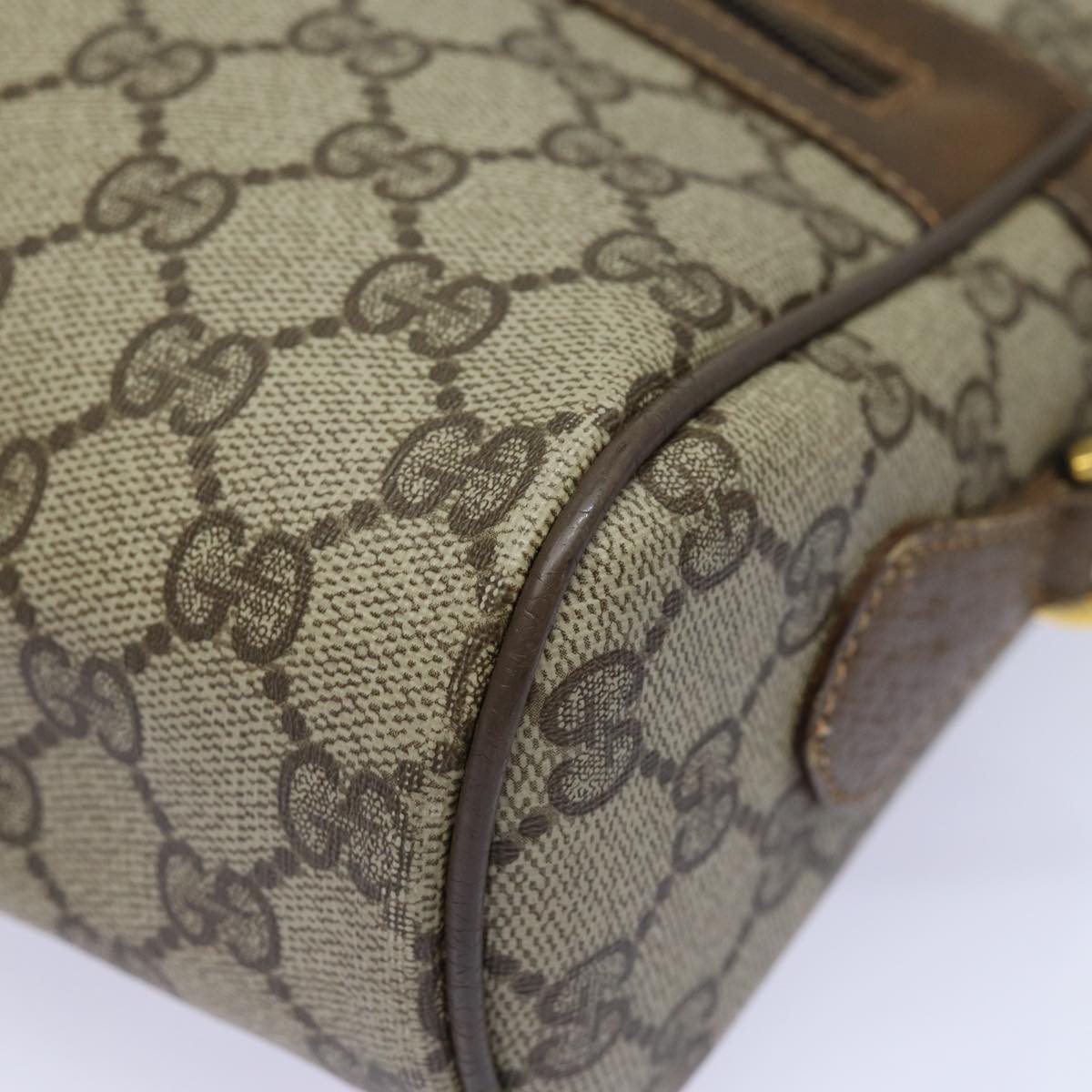 GUCCI GG Supreme Web Sherry Line Shoulder Bag PVC Beige Red 56 02 005 84754