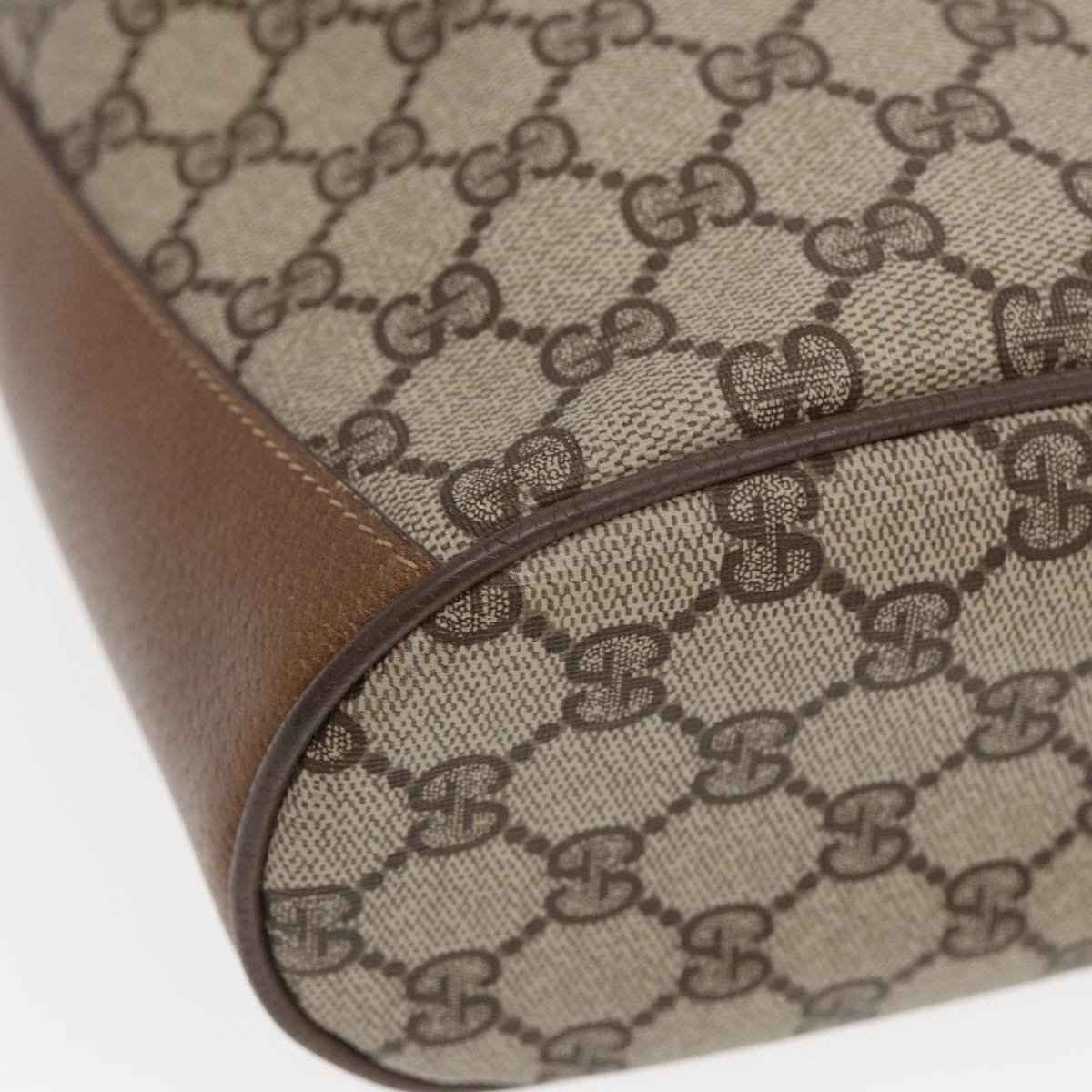 GUCCI GG Supreme Web Sherry Line Shoulder Bag PVC Beige 72 02 034 84766