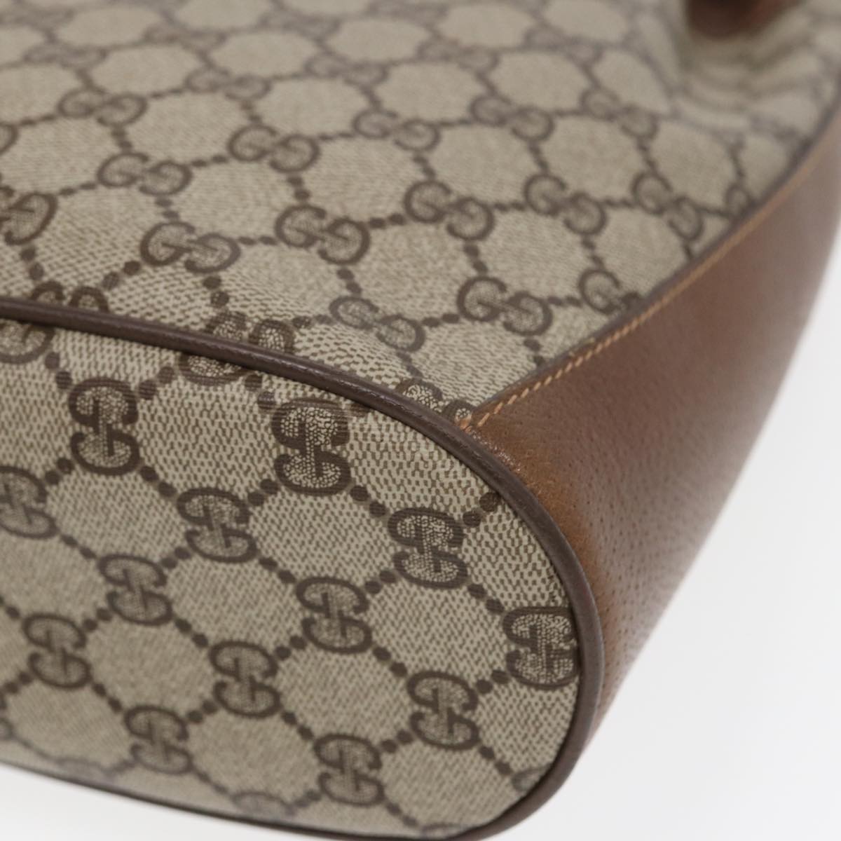 GUCCI GG Supreme Web Sherry Line Shoulder Bag PVC Beige 72 02 034 84766