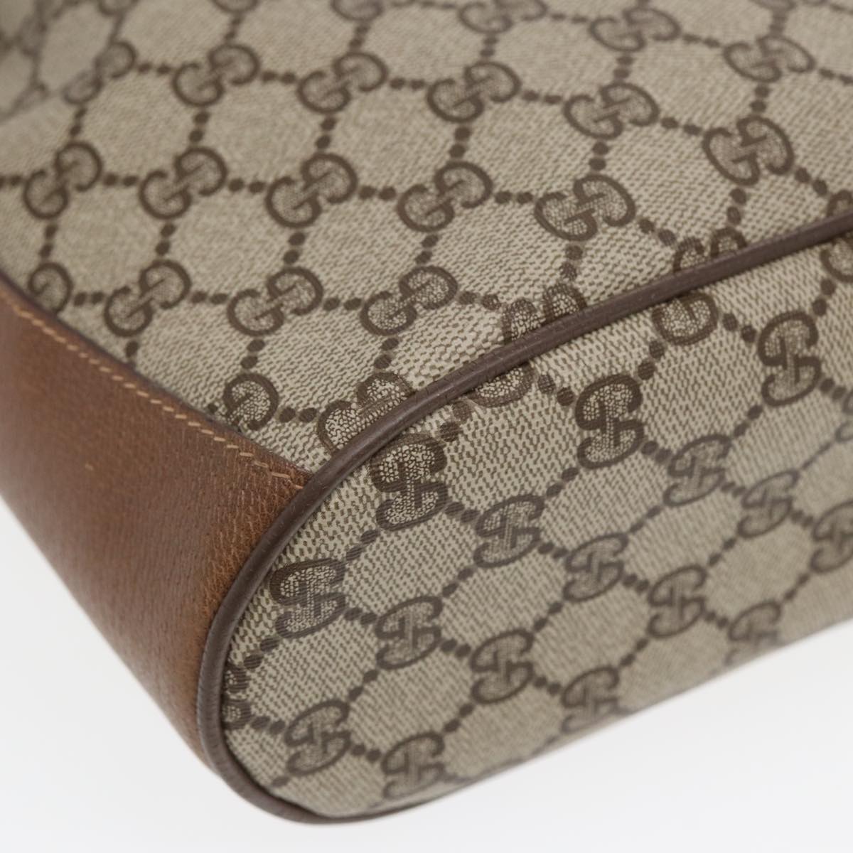 GUCCI GG Supreme Web Sherry Line Shoulder Bag PVC Beige 72 02 034 84766