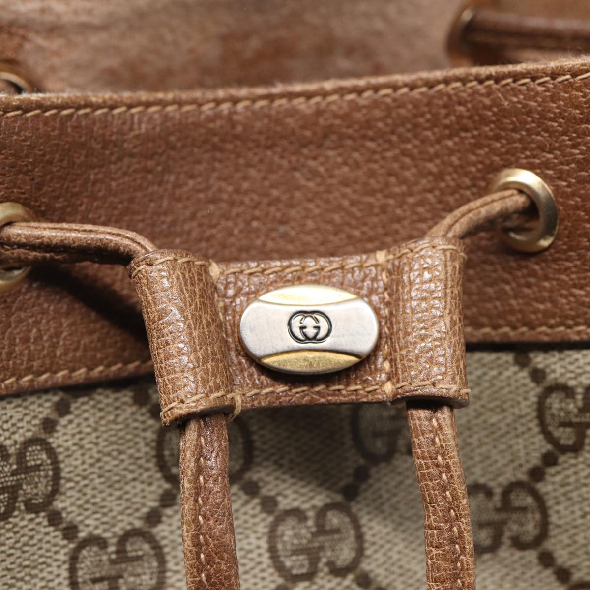 GUCCI GG Supreme Web Sherry Line Shoulder Bag PVC Beige 72 02 034 84766